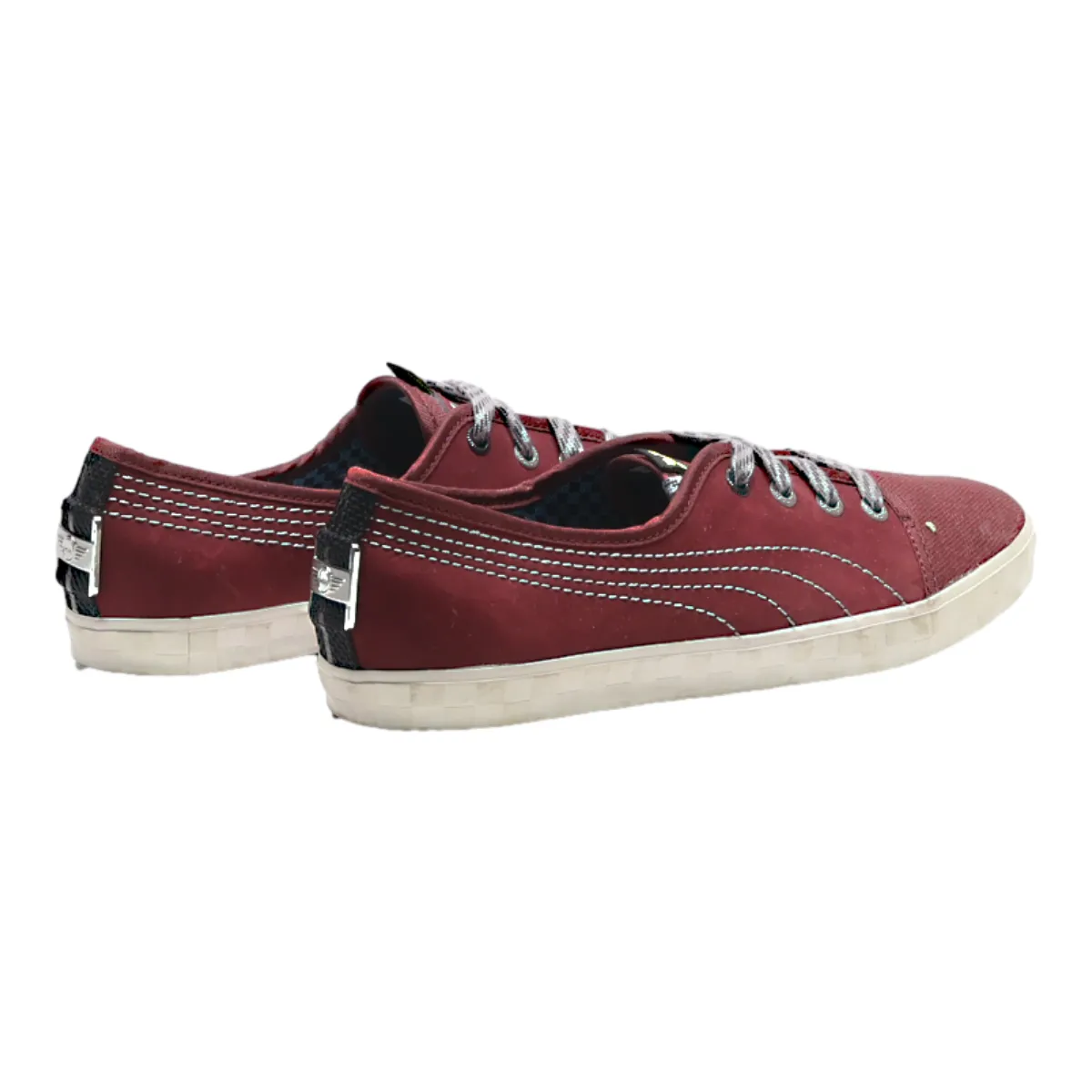 PUMA MINI Low Top Trainers Maroon Canvas Womens UK 6