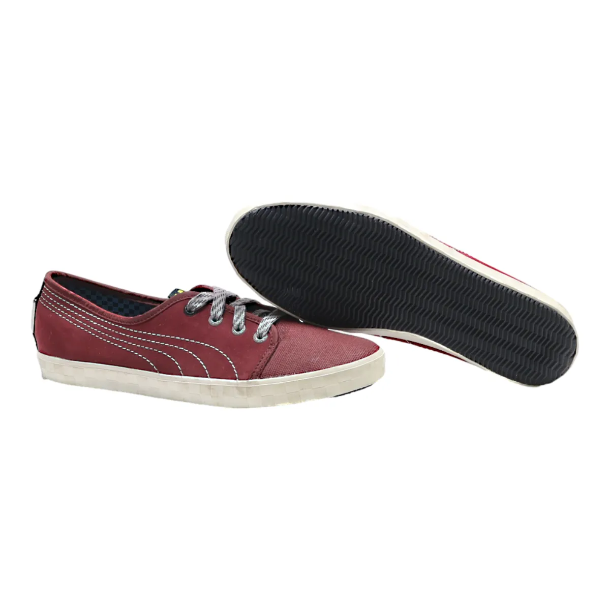 PUMA MINI Low Top Trainers Maroon Canvas Womens UK 6