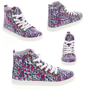 "AS IS" twiggy LONDON Canvas High Top Sneaker - 8.5M, Floral Print