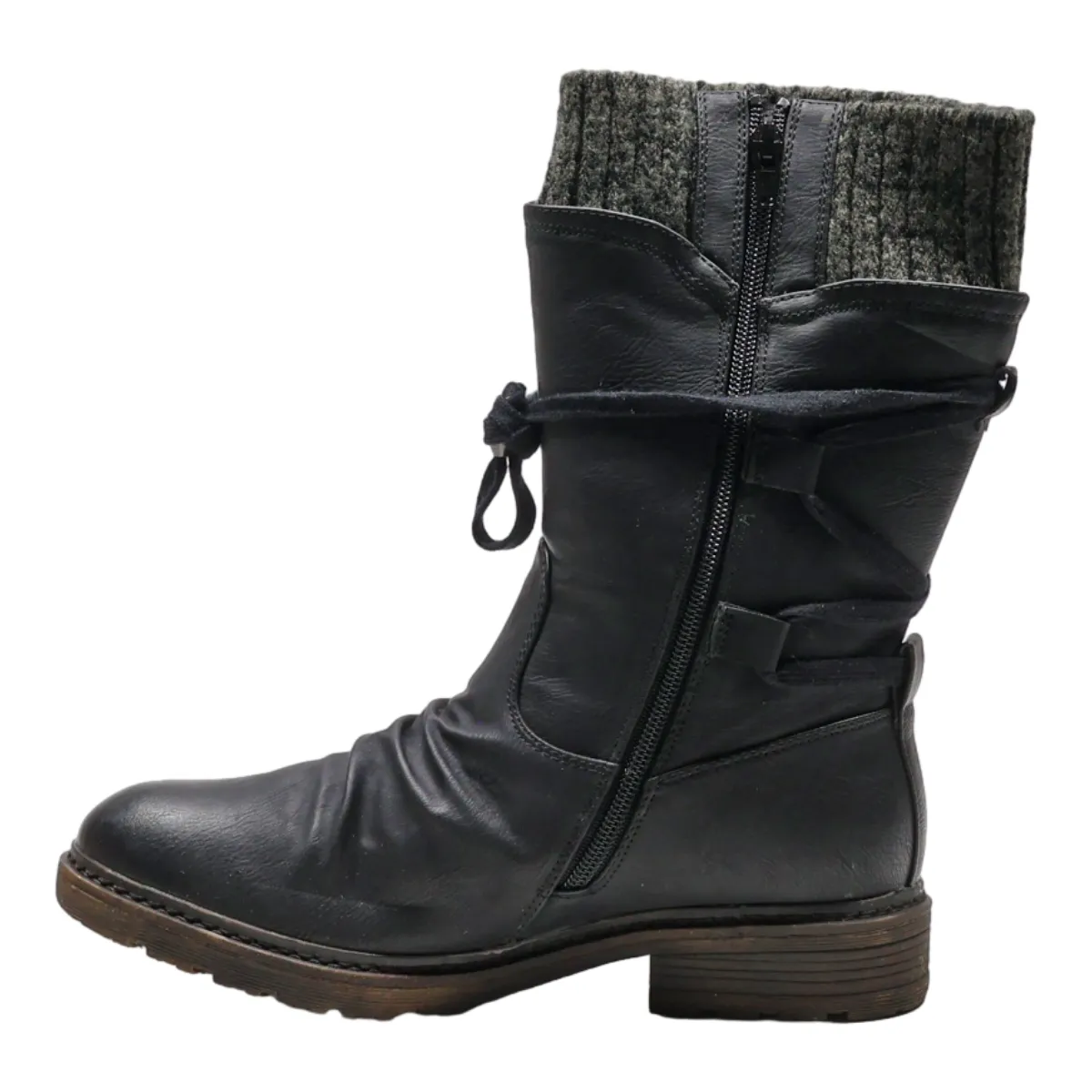 RIEIKER High Boots Black Canvas Womens UK 6