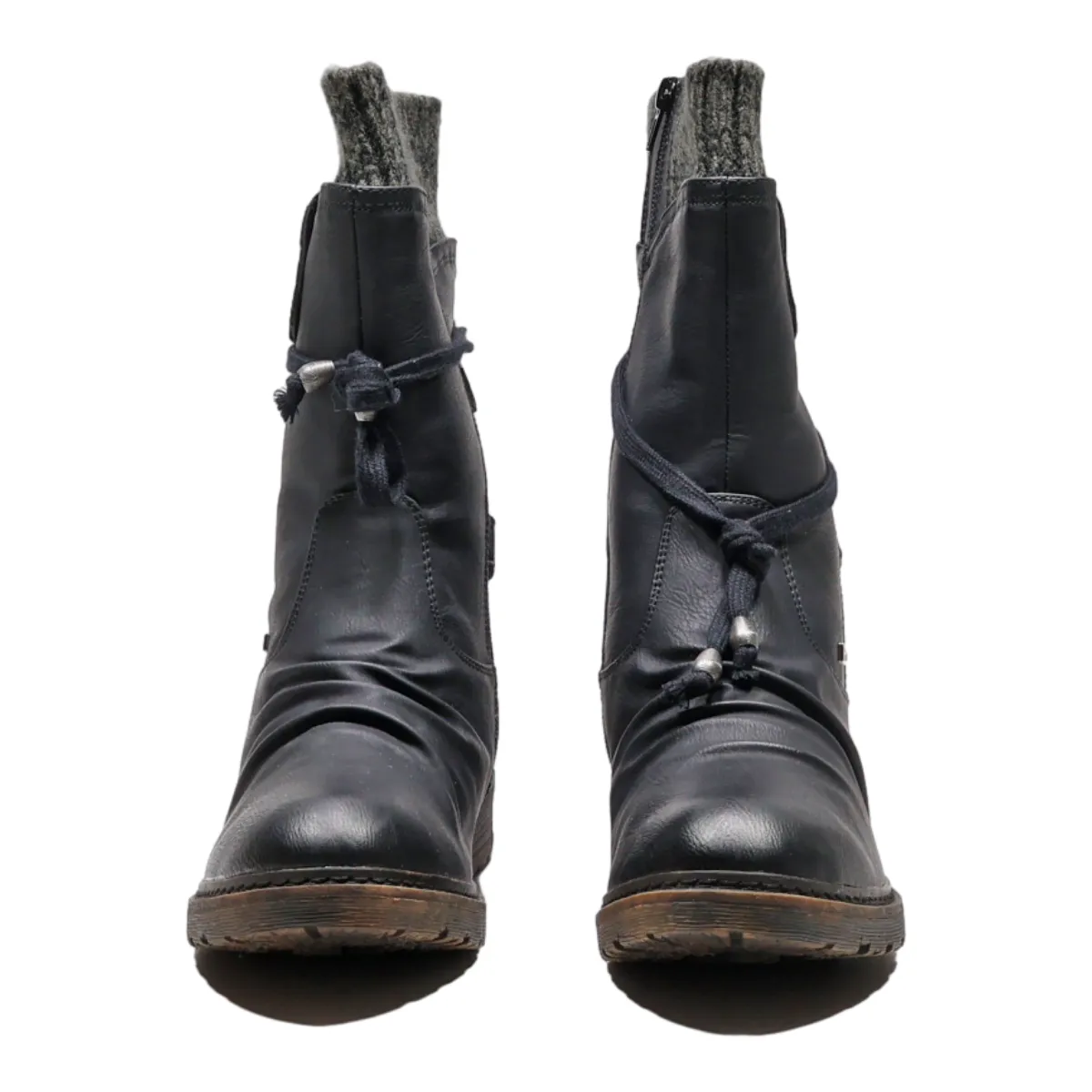 RIEIKER High Boots Black Canvas Womens UK 6