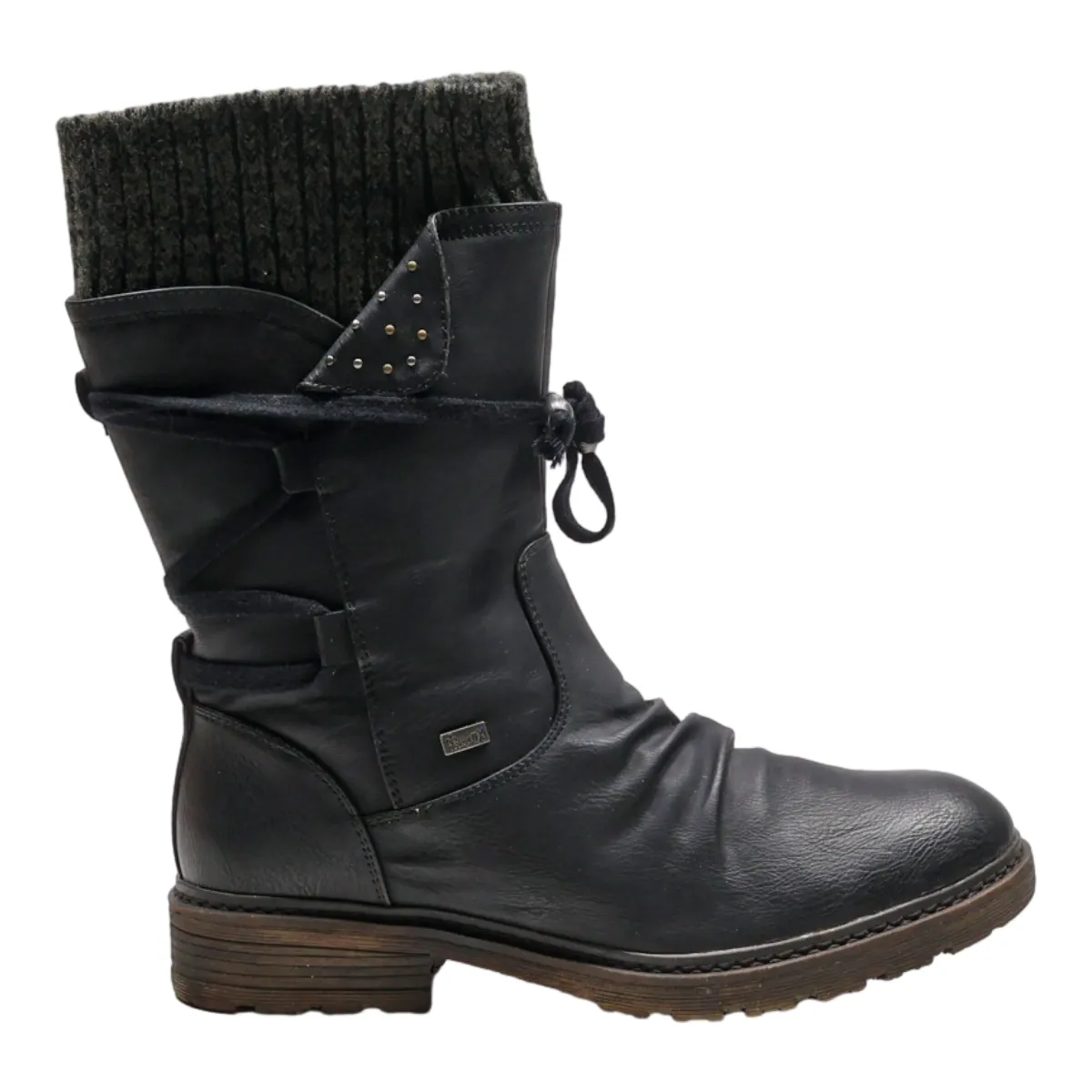 RIEIKER High Boots Black Canvas Womens UK 6