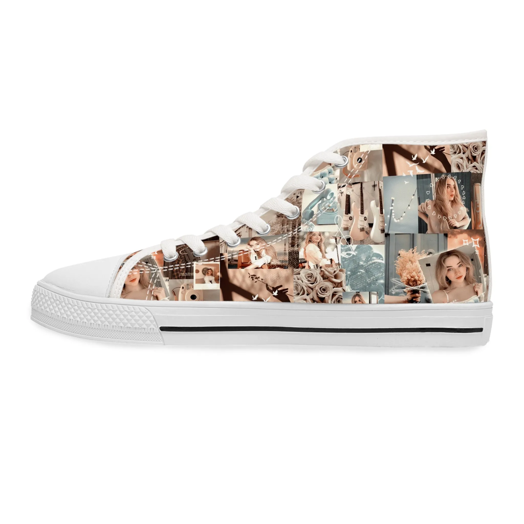 Sabrina Carpenter Peachy Princess Collage Women's High Top Sneakers