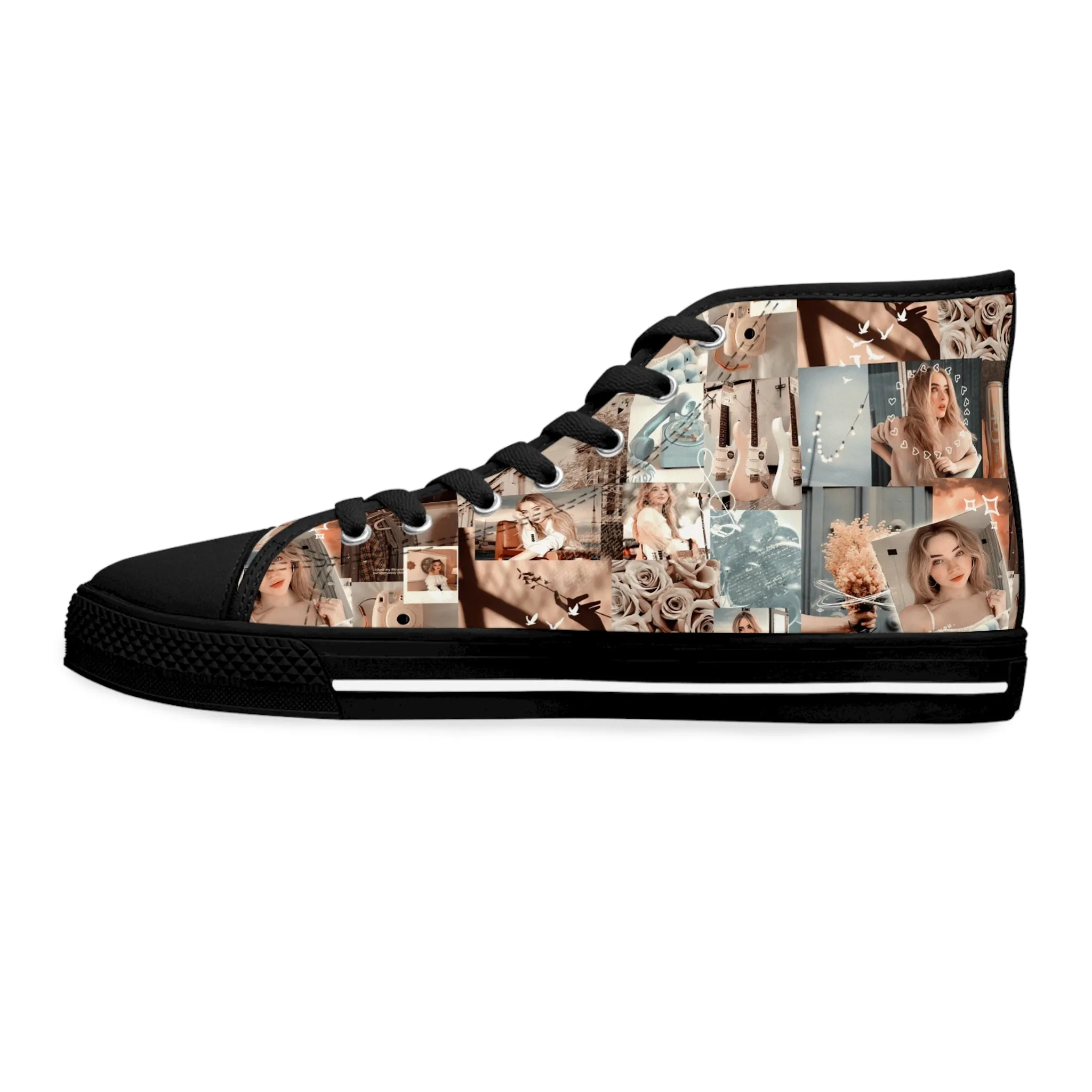 Sabrina Carpenter Peachy Princess Collage Women's High Top Sneakers