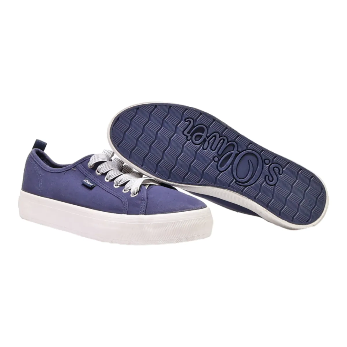 S.OLIVER Low Top Trainers Blue Canvas Mens UK 8