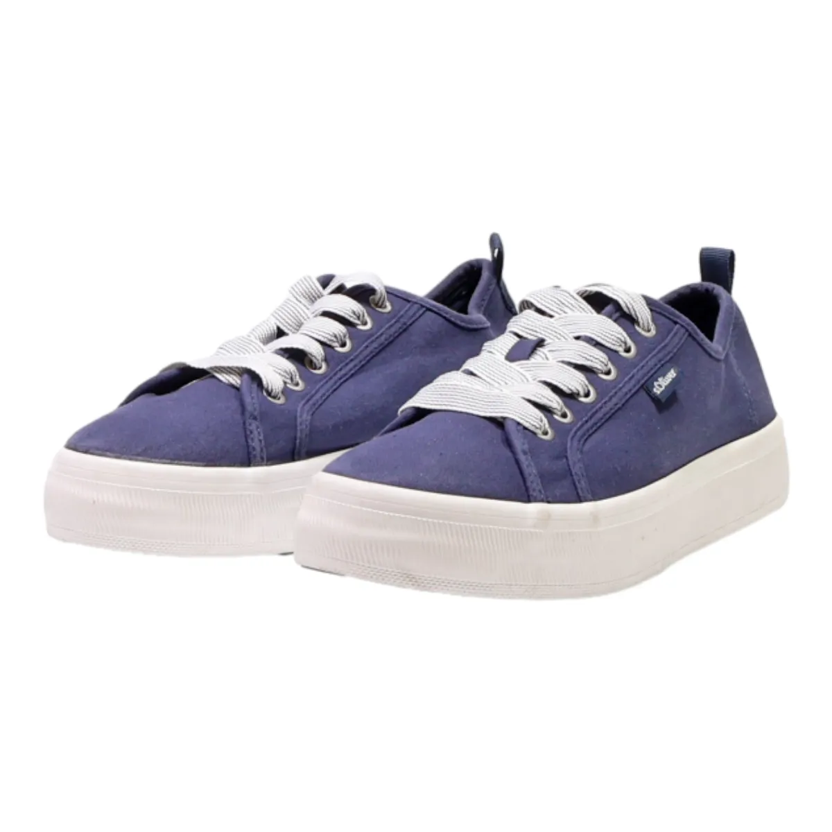 S.OLIVER Low Top Trainers Blue Canvas Mens UK 8