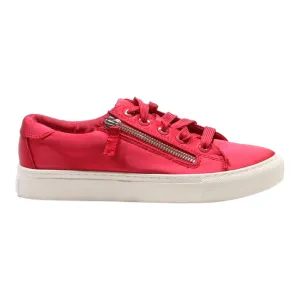 STRADIVARIUS Low Top Trainers Pink Canvas Womens UK 4
