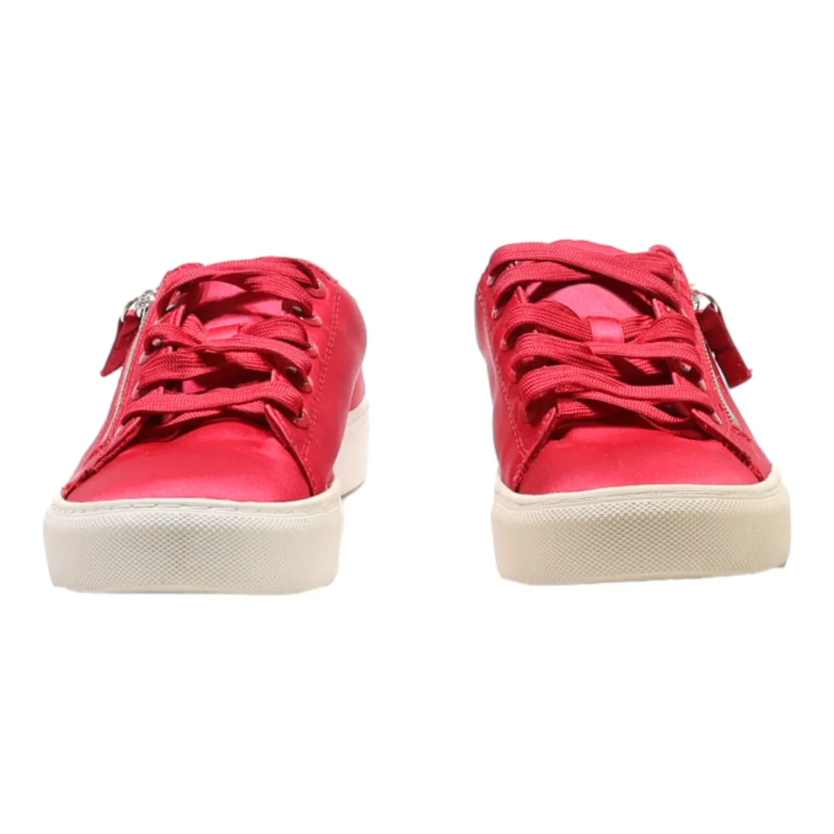 STRADIVARIUS Low Top Trainers Pink Canvas Womens UK 4