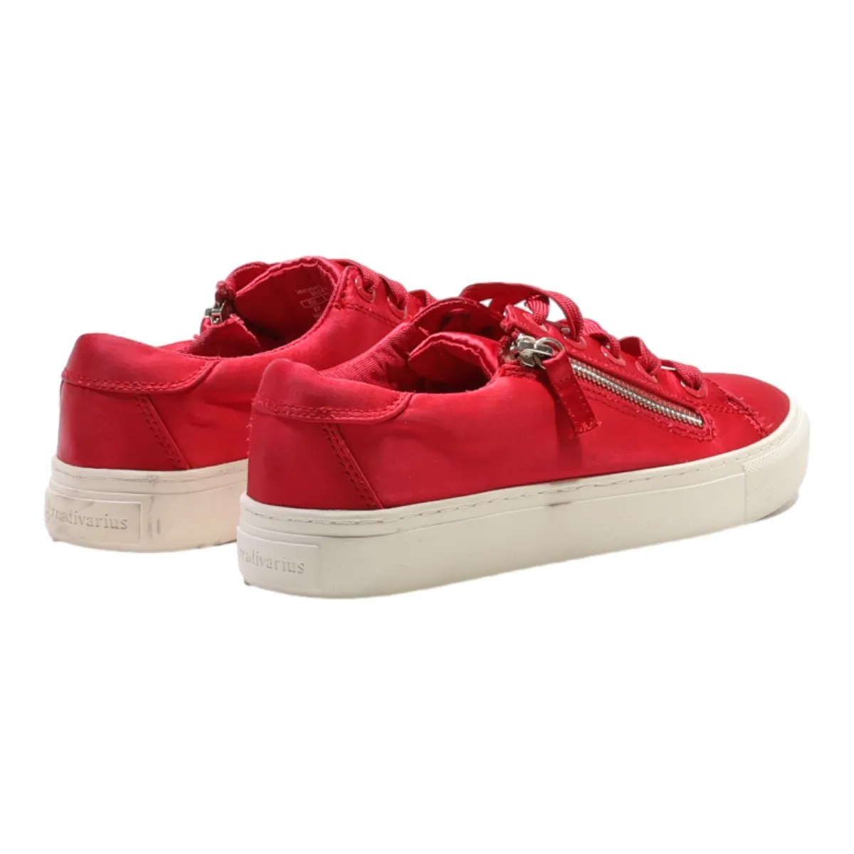 STRADIVARIUS Low Top Trainers Pink Canvas Womens UK 4