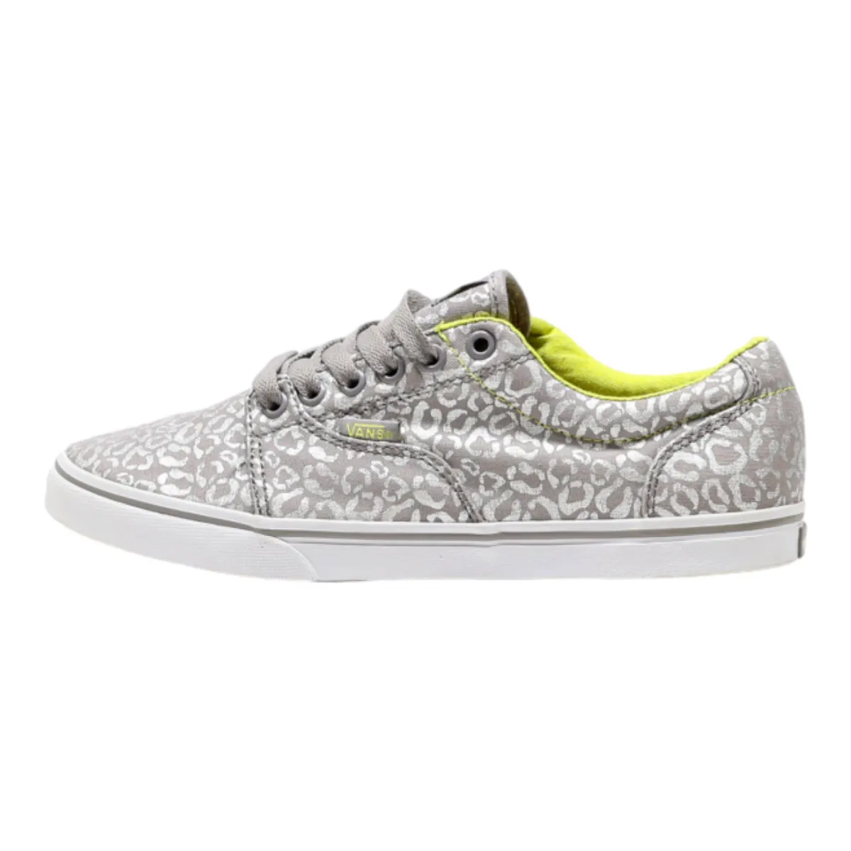 VANS Animal Print Pump Shoes Silver Canvas Womens UK 5.5