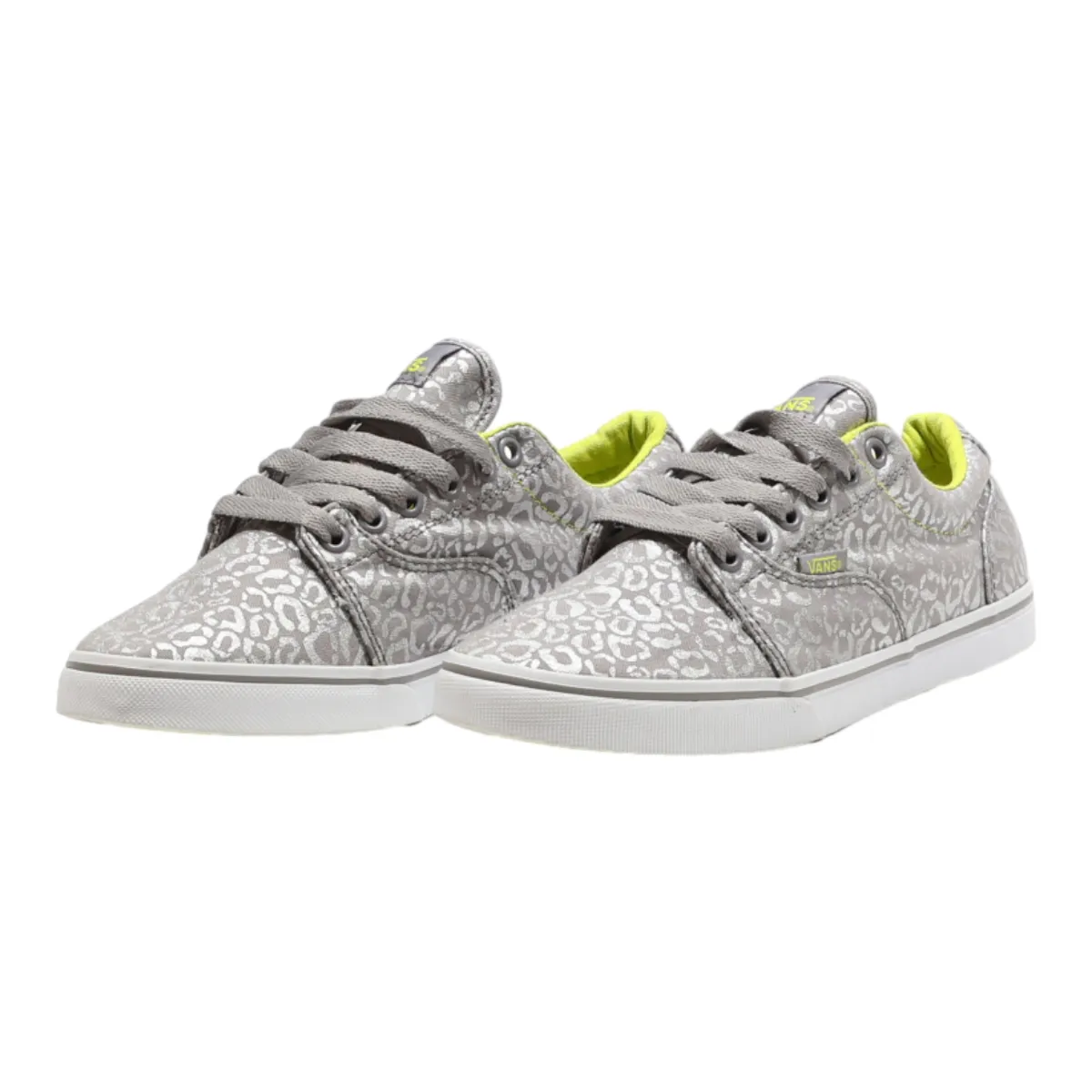VANS Animal Print Pump Shoes Silver Canvas Womens UK 5.5