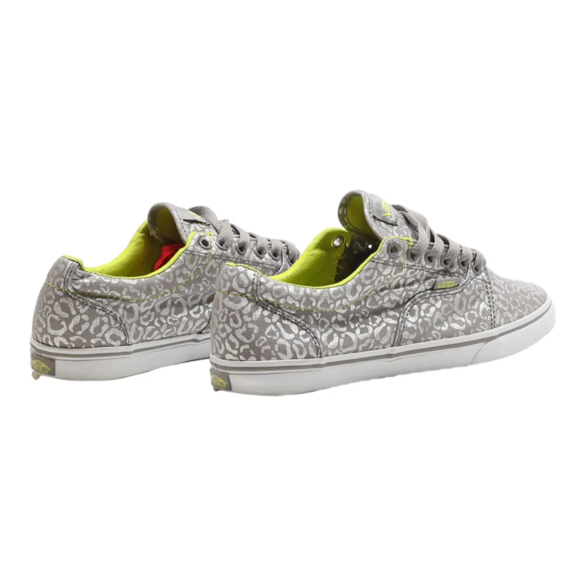 VANS Animal Print Pump Shoes Silver Canvas Womens UK 5.5