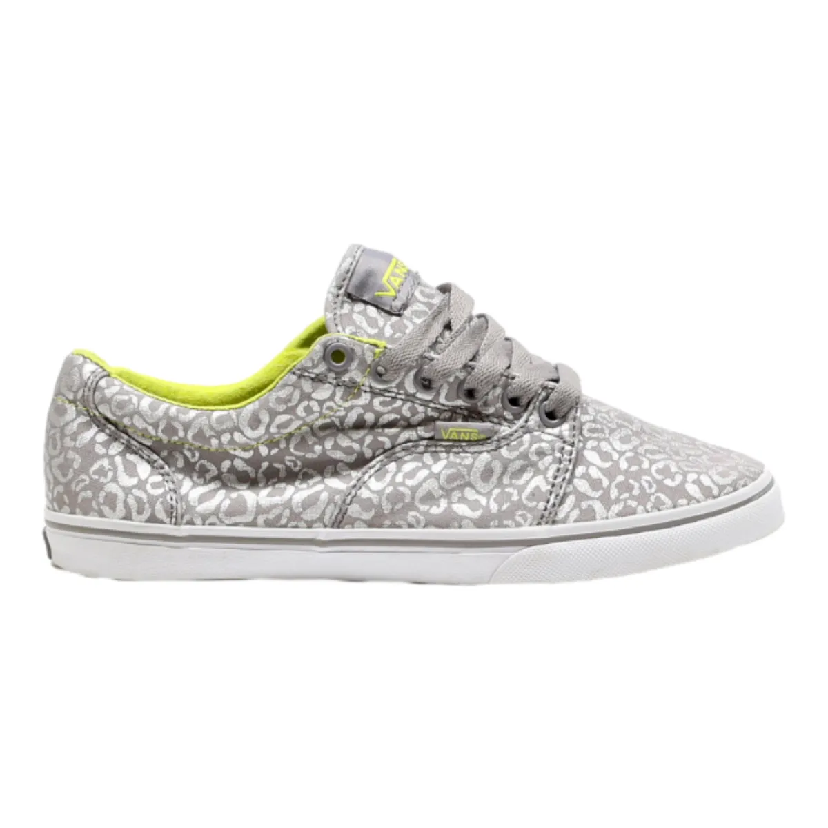 VANS Animal Print Pump Shoes Silver Canvas Womens UK 5.5
