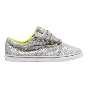 VANS Animal Print Pump Shoes Silver Canvas Womens UK 5.5