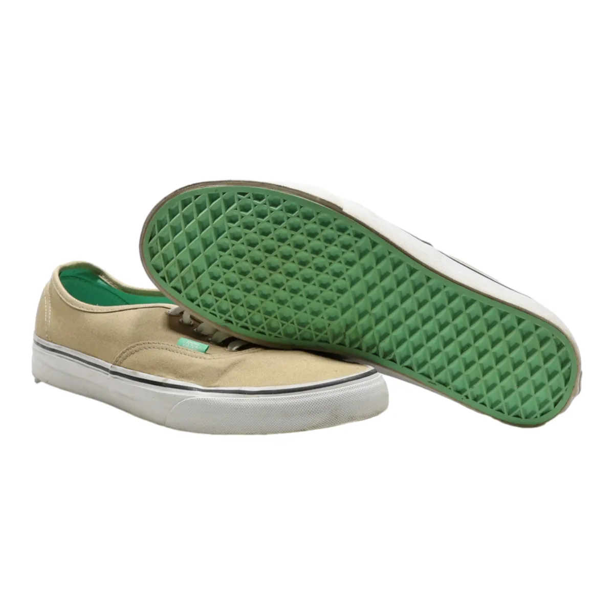 VANS Low Top Trainers Beige Canvas Mens UK 8