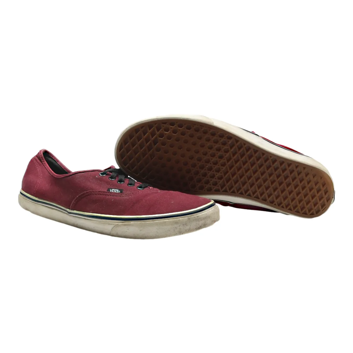 VANS Low Top Trainers Maroon Canvas Mens UK 10