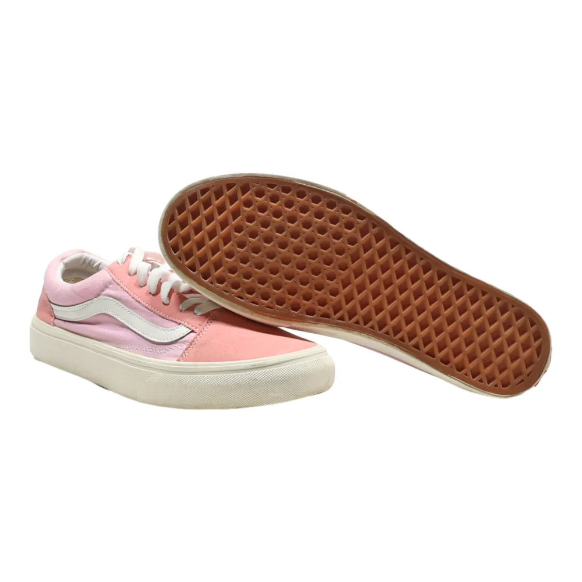 VANS Low Top Trainers Pink Canvas Mens UK 7.5