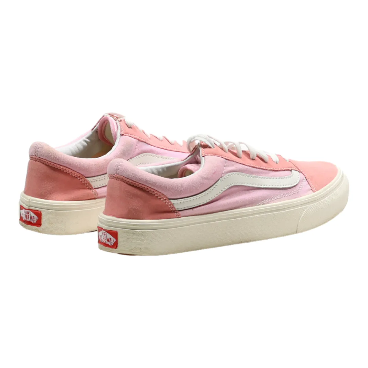 VANS Low Top Trainers Pink Canvas Mens UK 7.5