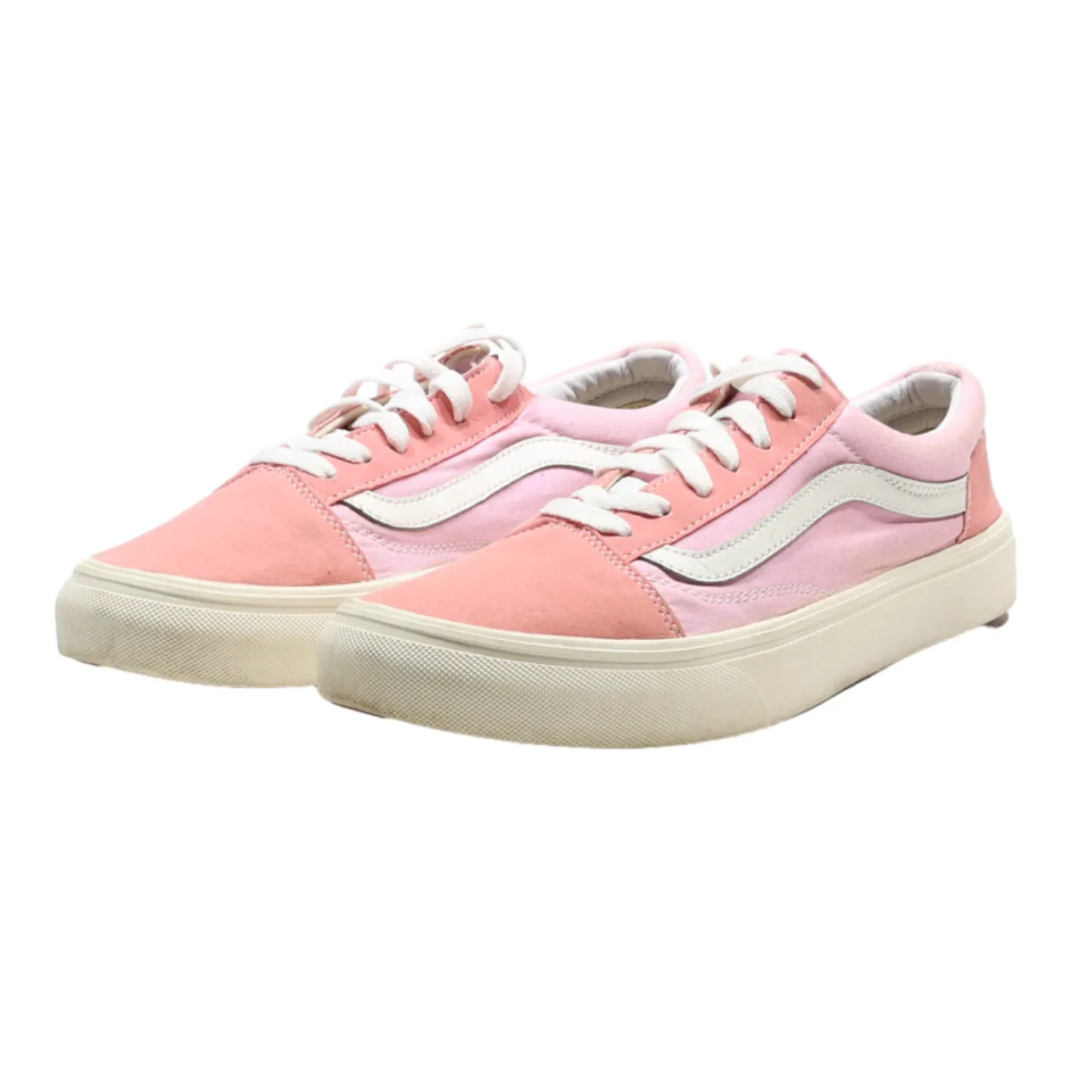 VANS Low Top Trainers Pink Canvas Mens UK 7.5