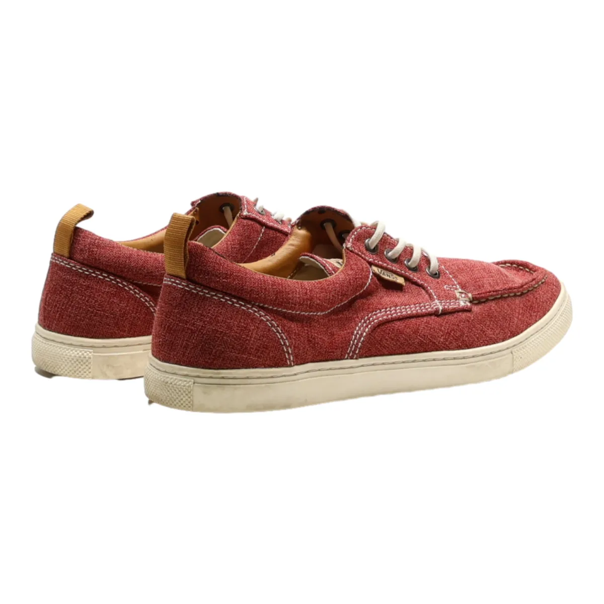 VANS Moccasin Shoes Red Canvas Mens UK 8