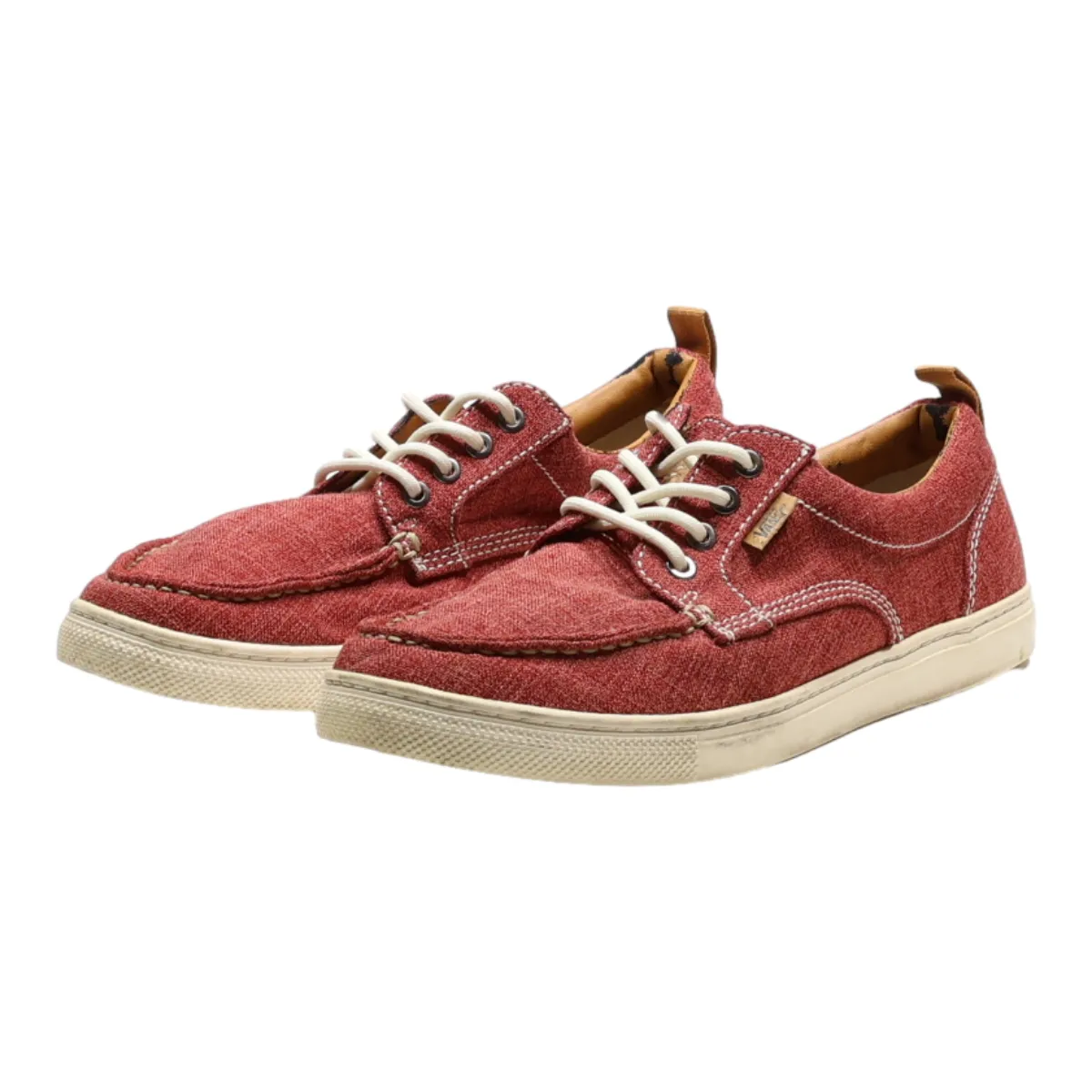 VANS Moccasin Shoes Red Canvas Mens UK 8
