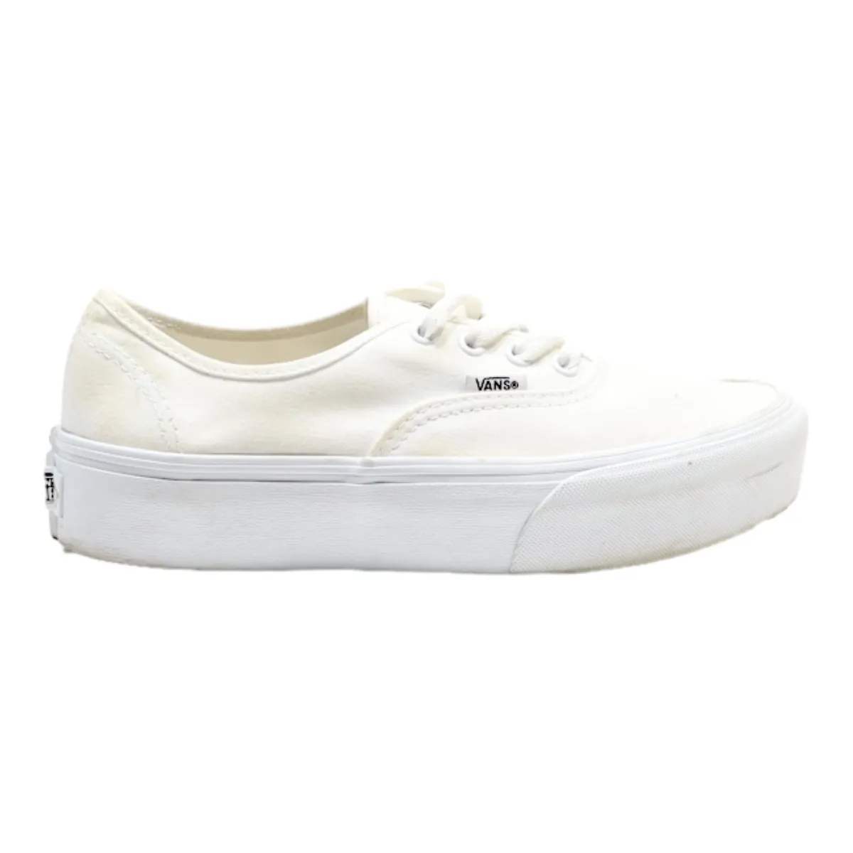 VANS Old Skool Platform Trainers White Canvas Womens UK 5