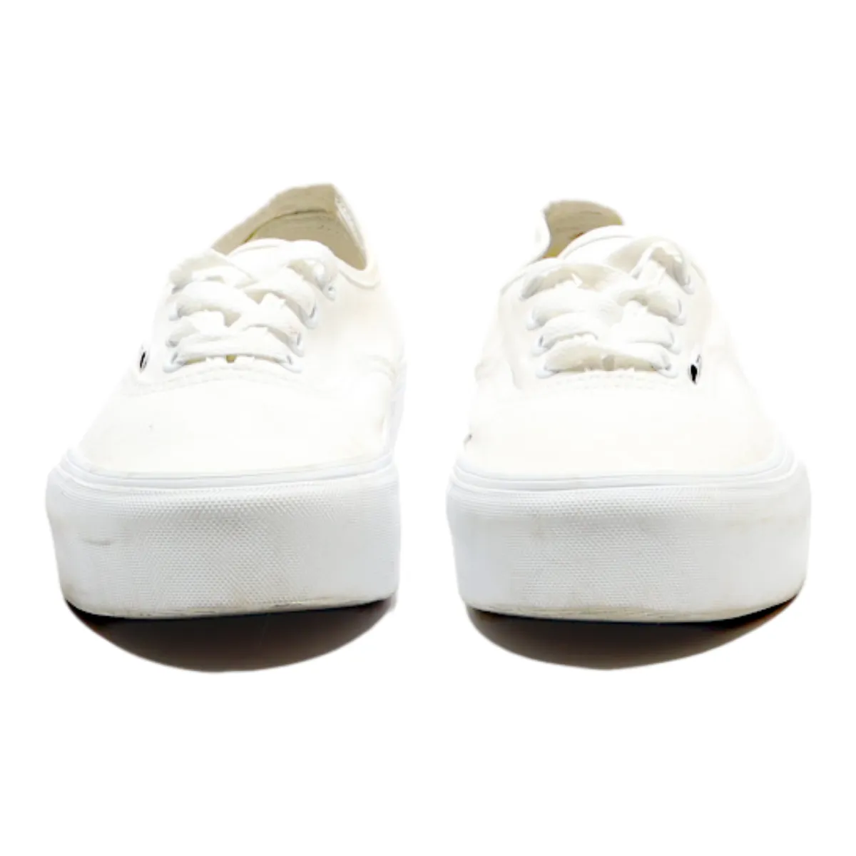 VANS Old Skool Platform Trainers White Canvas Womens UK 5
