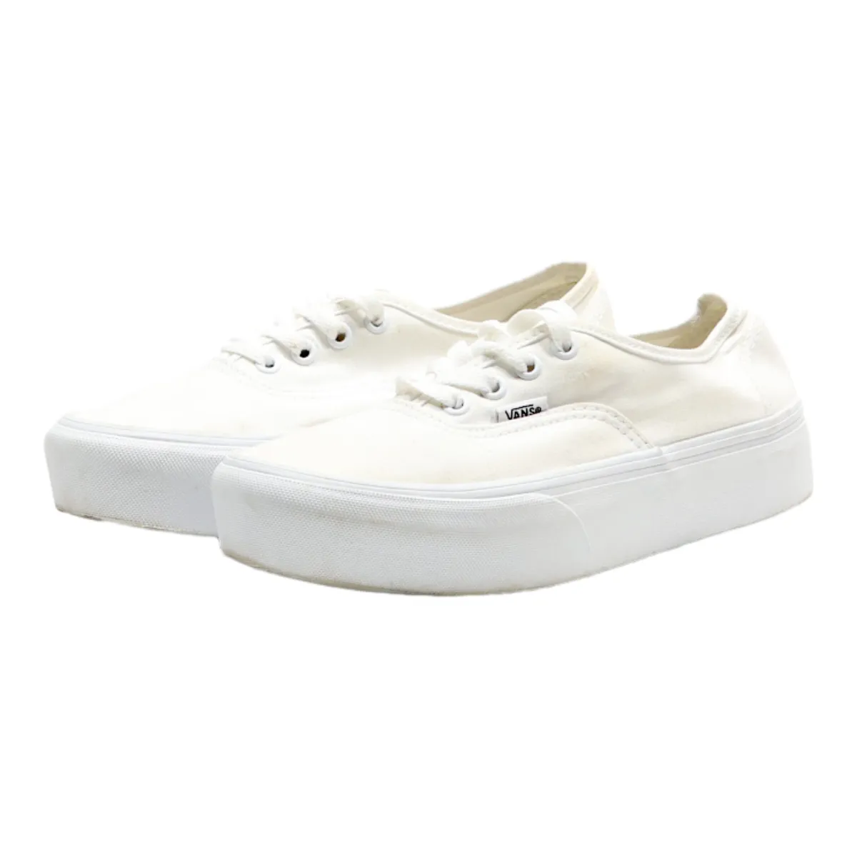 VANS Old Skool Platform Trainers White Canvas Womens UK 5