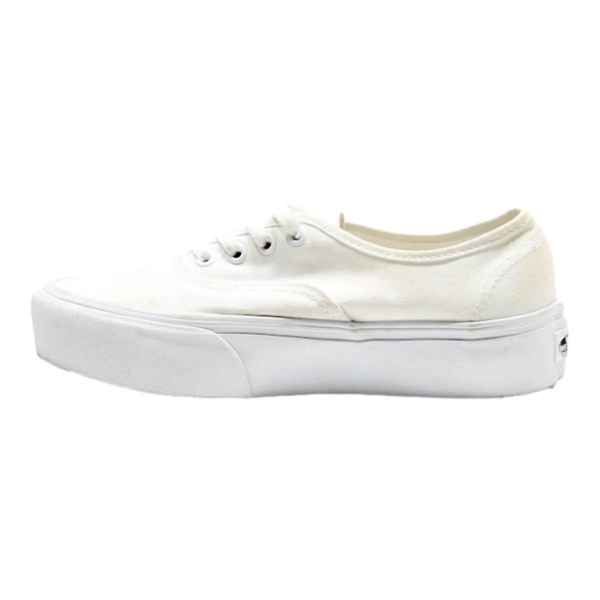 VANS Old Skool Platform Trainers White Canvas Womens UK 5